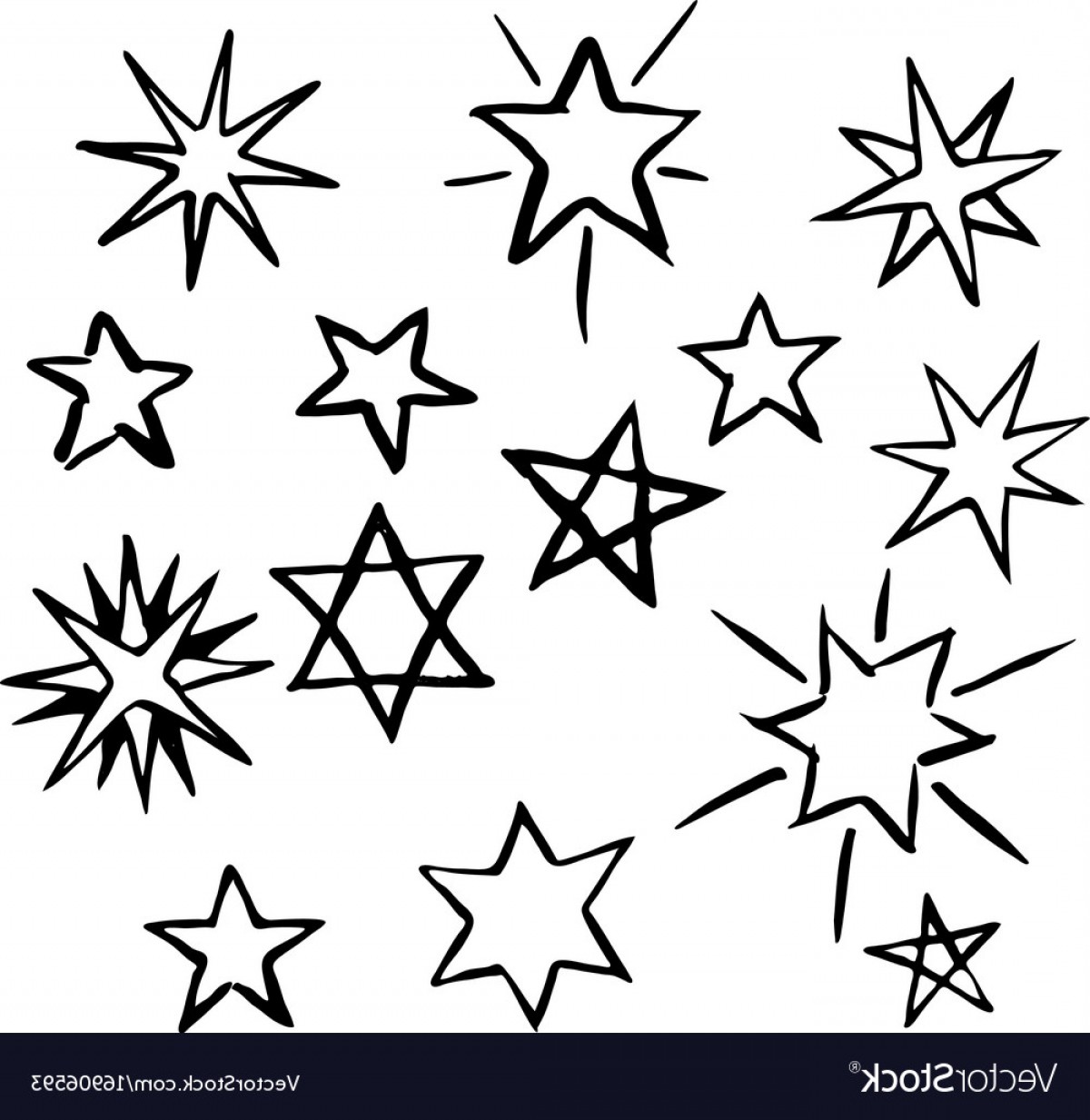 1200x1233 Set Of Hand Drawn Stars Vector Arenawp