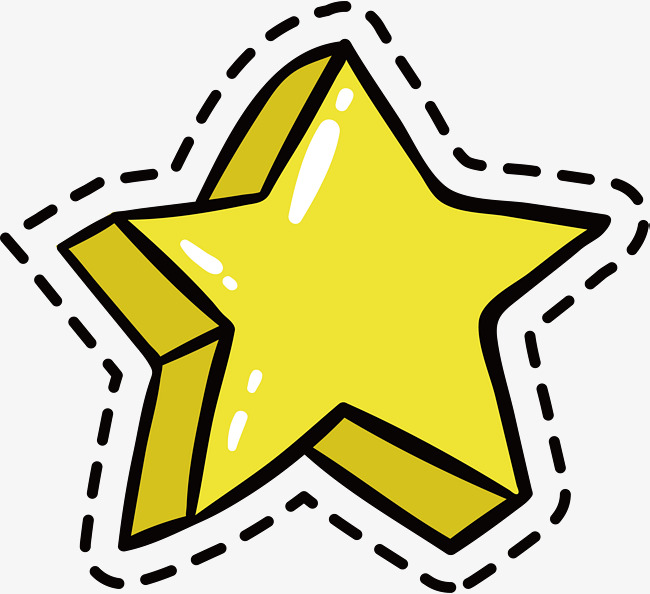 650x594 Hand Drawn Cartoon Five Pointed Star, Hand Vector, Cartoon Vector