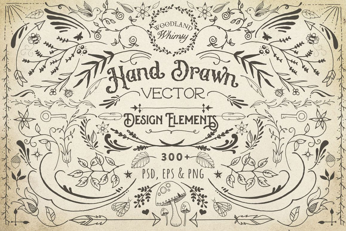 1158x772 Hand Drawn Vector Design Elements