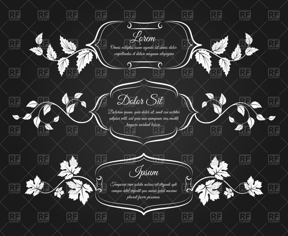 1200x982 Hand Drawn Vintage Frames With Floral Decorative Elements Vector