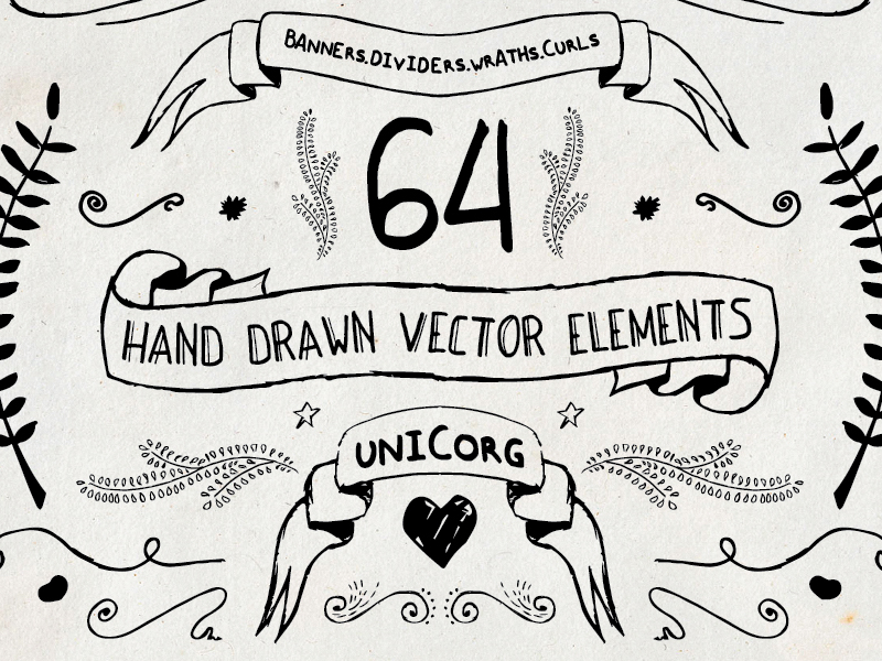 800x600 Handdrawn Vector Elements Pt1 Preview1 By Christos Chiotis