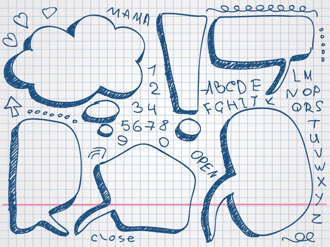 680x510 Drawn Bubble Speech Vector