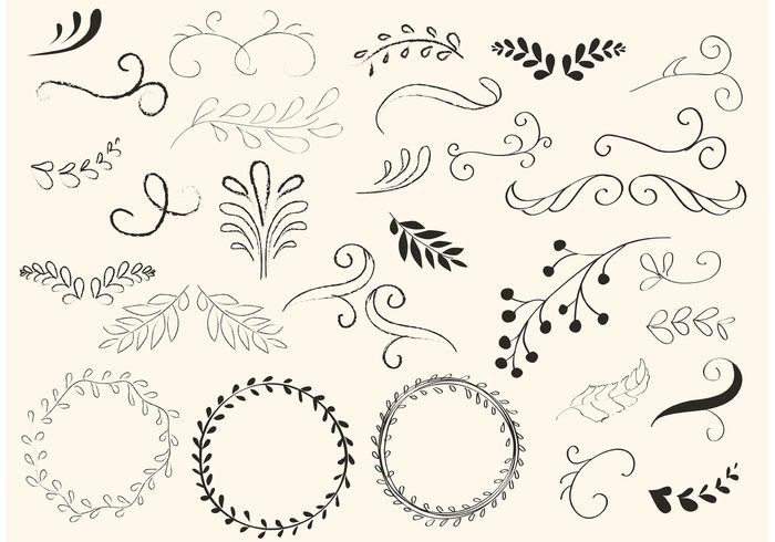 700x490 Free Vector Hand Drawn Swirls And Wreath Vectors
