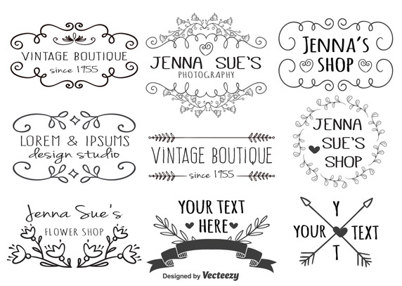 572x407 Hand Drawn Logo Templates Vector Free Vector Download In .ai