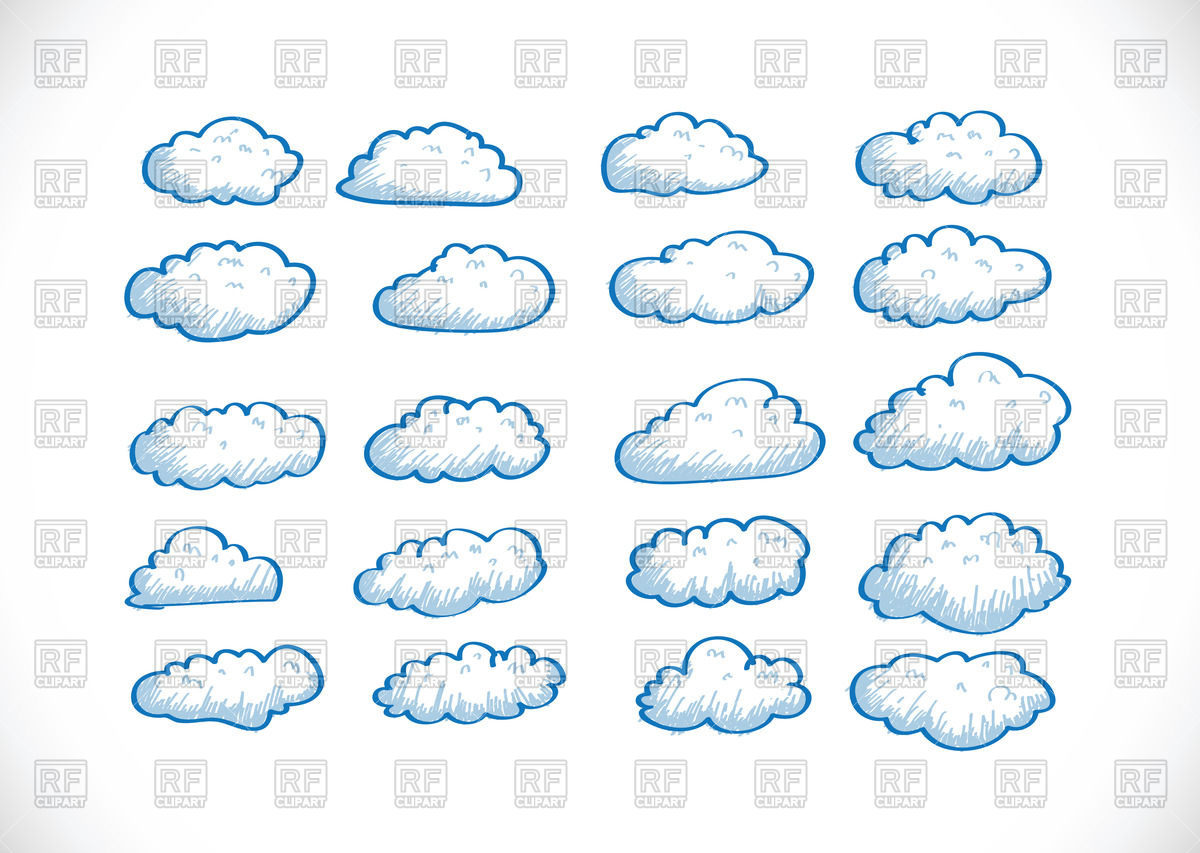 1200x853 Hand Drawn Clouds Vector Image Vector Artwork Of Objects