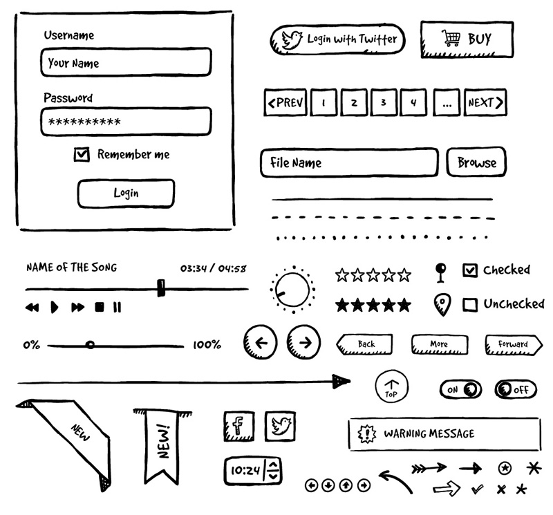 800x745 Jolly Ui Free Free Hand Drawn Vector Ui Elements Uicloud