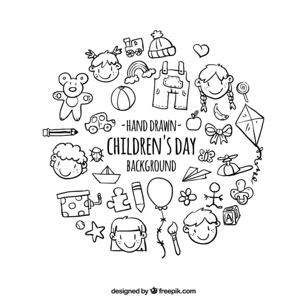 626x626 Background Of Hand Drawn Children Elements Vector Free Download