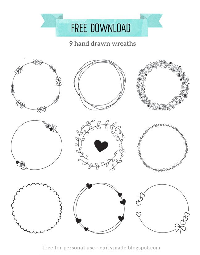 648x827 Free Download Hand Drawn Wreaths Journaling