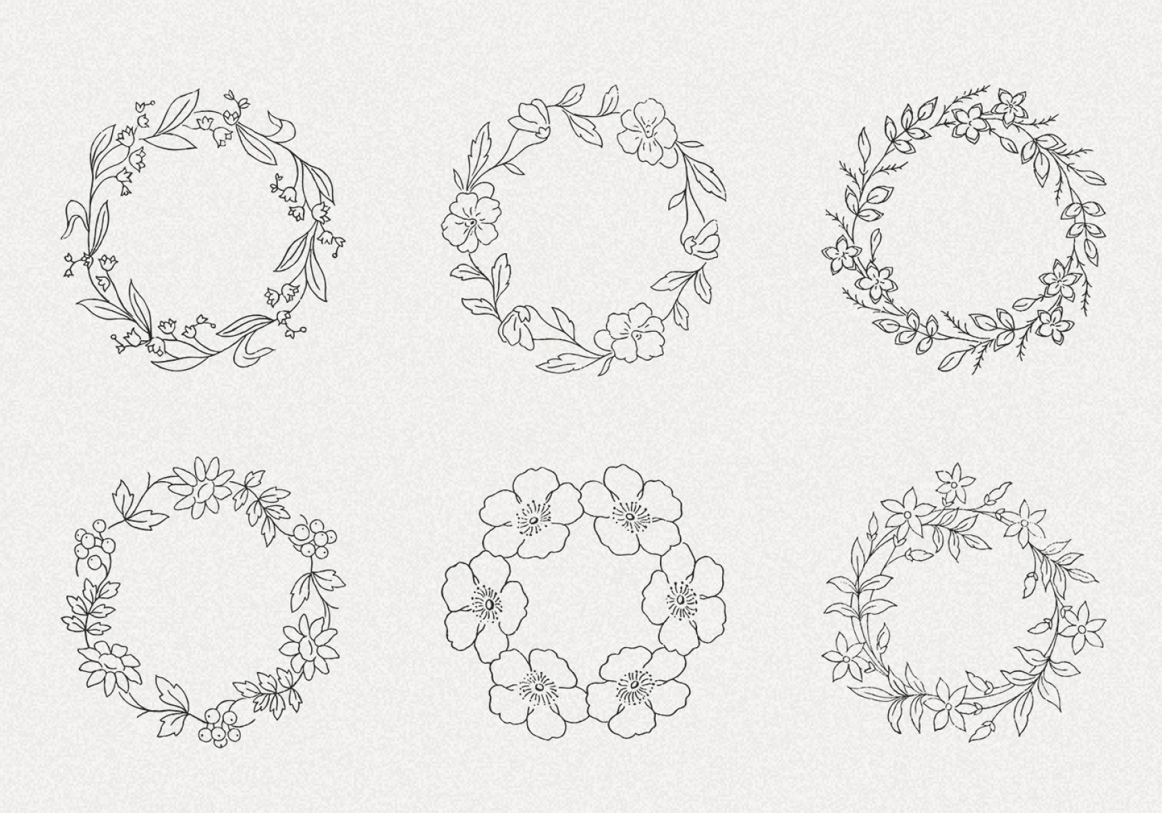 1680x1176 Hand Drawn Wreath Vector Pack Ii Shopatcloth