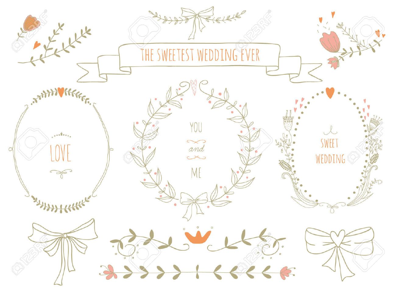 1300x974 Hand Drawn Leaf Wreath Vector Free