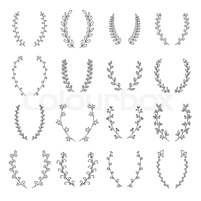 800x800 Collection Of Hand Drawn Vector Circular Decorative Elements