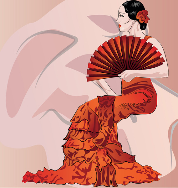 569x600 Hand Fan Woman Vector Free Vector In Encapsulated Postscript Eps