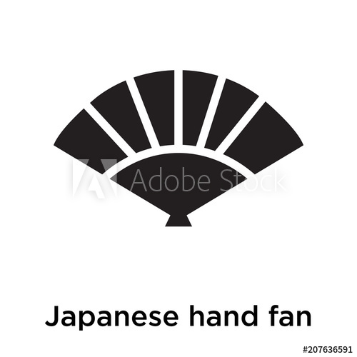 500x500 Japanese Hand Fan Icon Vector Sign And Symbol Isolated On White
