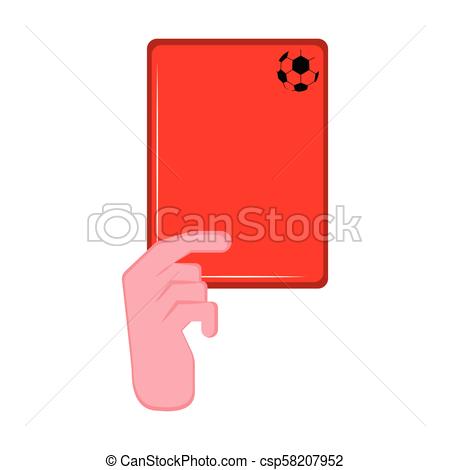 450x470 Hand Holding A Red Card. Vector Illustration Design.