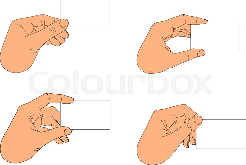 800x537 Hand Holding Blank Business Card In Various Positions Stock