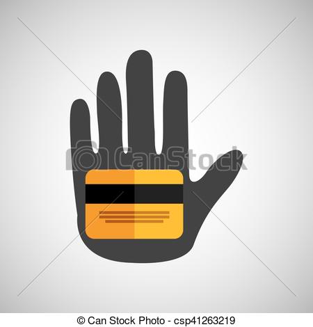 450x470 Hand Holding Credit Card Icon, Vector Illustration.