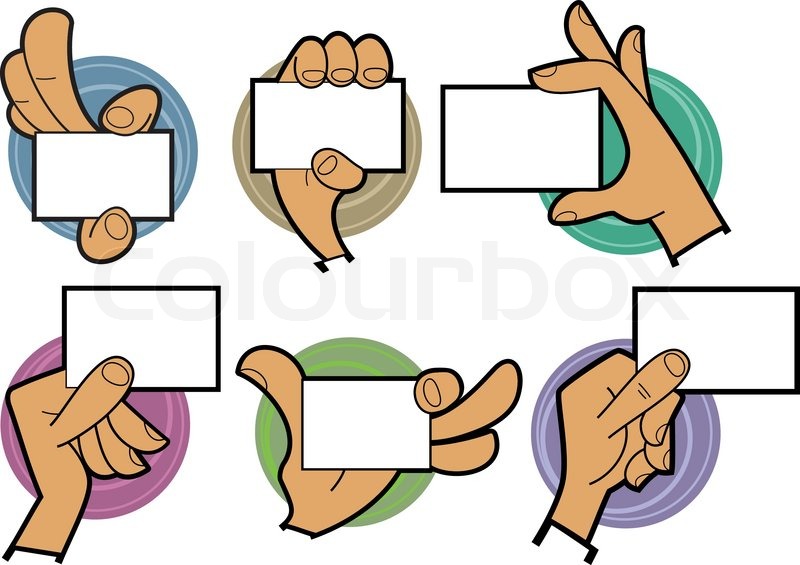 800x565 Cartoon Hands Holding Card Stock Vector Colourbox