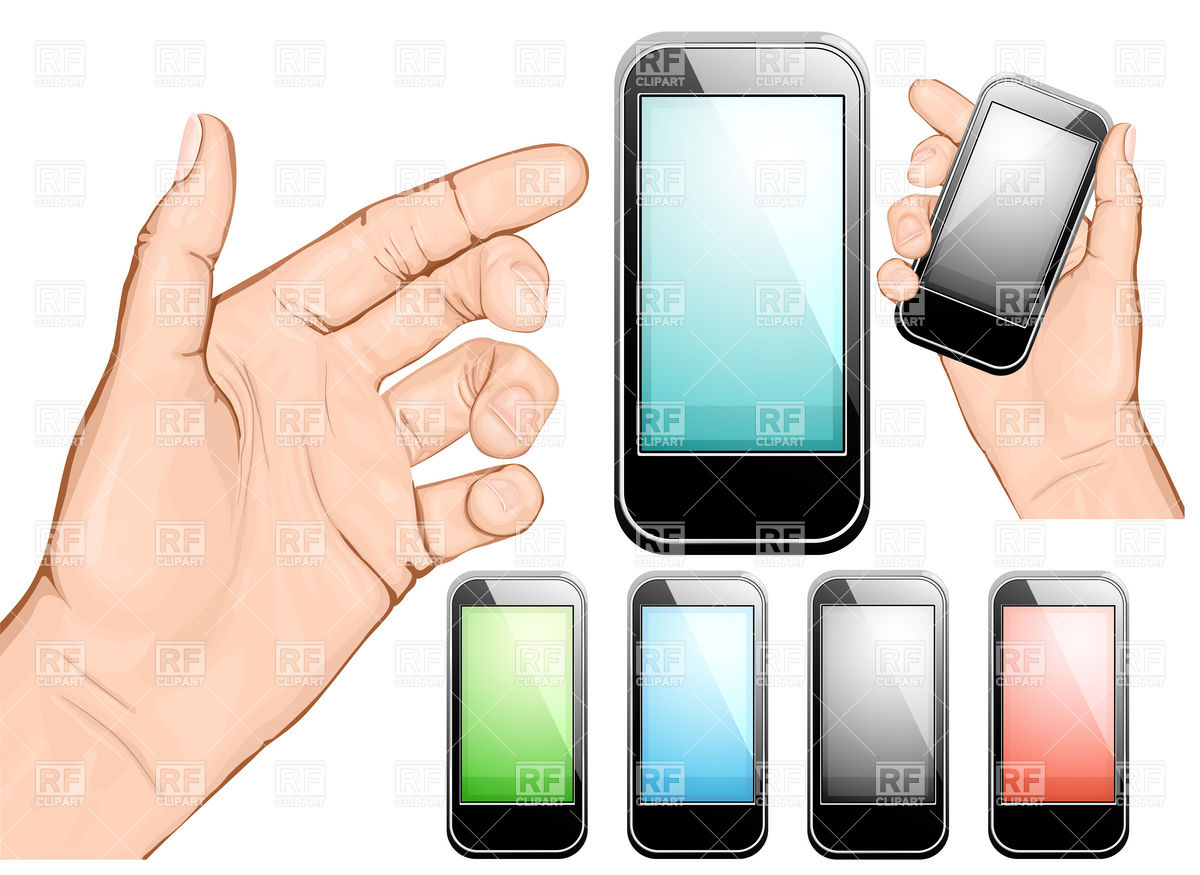 1200x875 Hand Holding Mobile Phone Vector Image Vector Artwork Of Objects