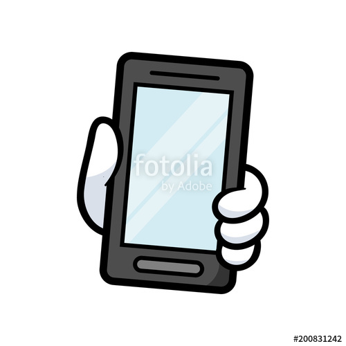500x500 Cartoon Hand Holding Phone Stock Image And Royalty Free Vector