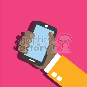 300x300 Royalty Free African American Hand Holding Phone Flat Design