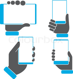 297x320 Two Hands Holding Mobile Smart Phone With Blank Screen Vector