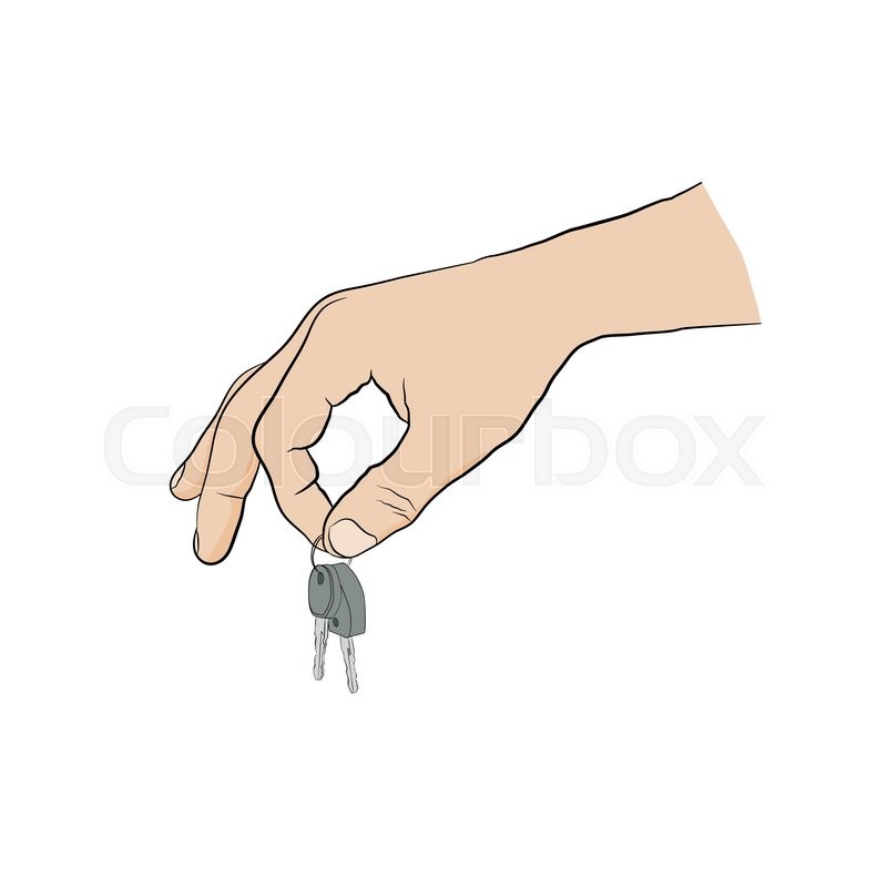 800x800 Man Holding Keys With Two Fingers. Hand With Key