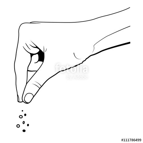 500x500 Pinch. Realistic Woman Hand Sprinkle. Hand Holding Something