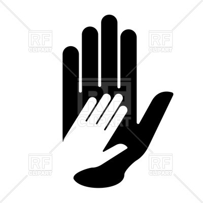 400x400 Hand In Hand Icon In Black And White Vector Image Vector Artwork