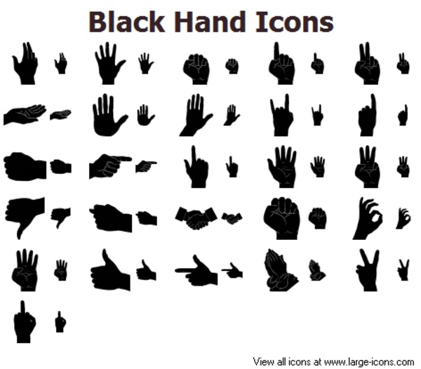 600x526 Black Hand Icons Free Images
