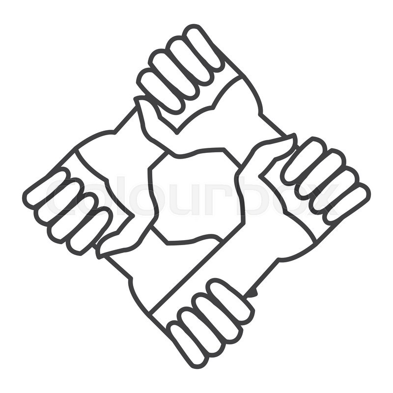 800x800 Flat Design Community Hands Icon Vector Illustration Stock