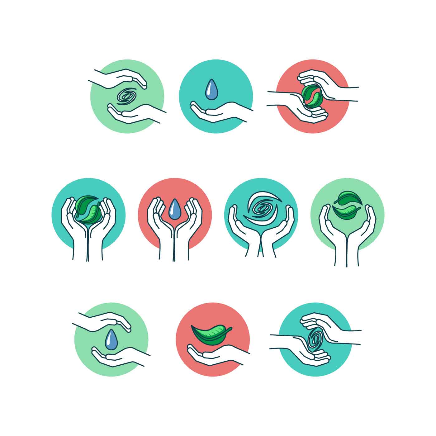 1400x1400 Hand Logo Vector