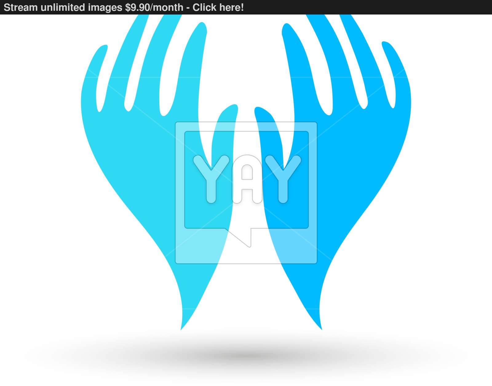 1600x1256 Isolated Blue Vector Hands Logo. Support Sign. Care Symbol