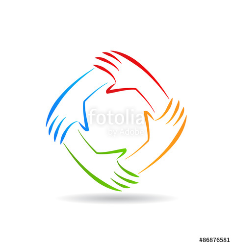 475x500 Teamwork Unity Hands Logo Stock Image And Royalty Free Vector