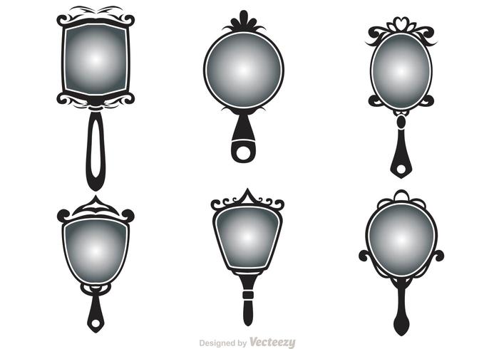 700x490 Black Vintage Hand Mirror Vectors