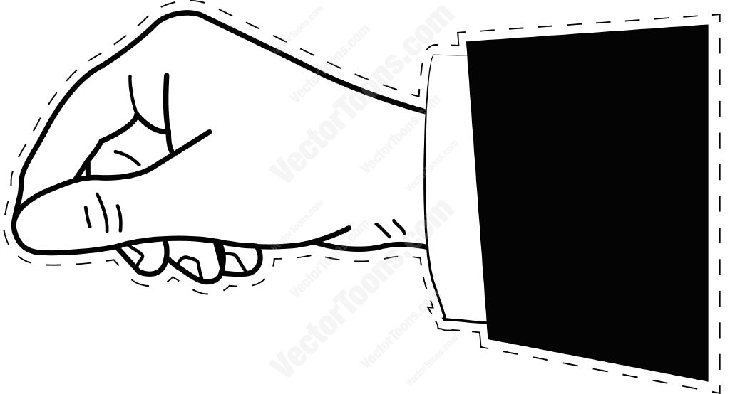 1024x554 Hand In A Semi Fist With Dotted Outline Clipart By Vector Toons