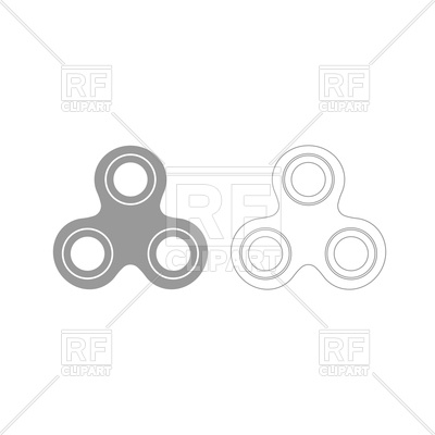 400x400 Hand Spinner Silhouette And Outline Vector Image Vector Artwork