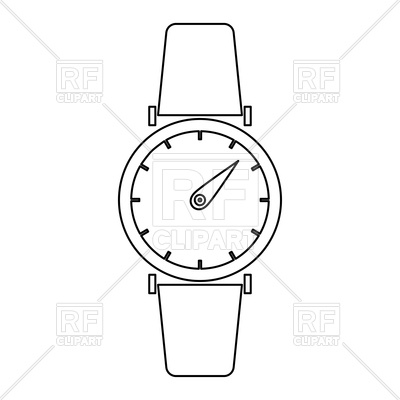 400x400 Hand Watch Or Wristwatch Outline On White Background Vector Image