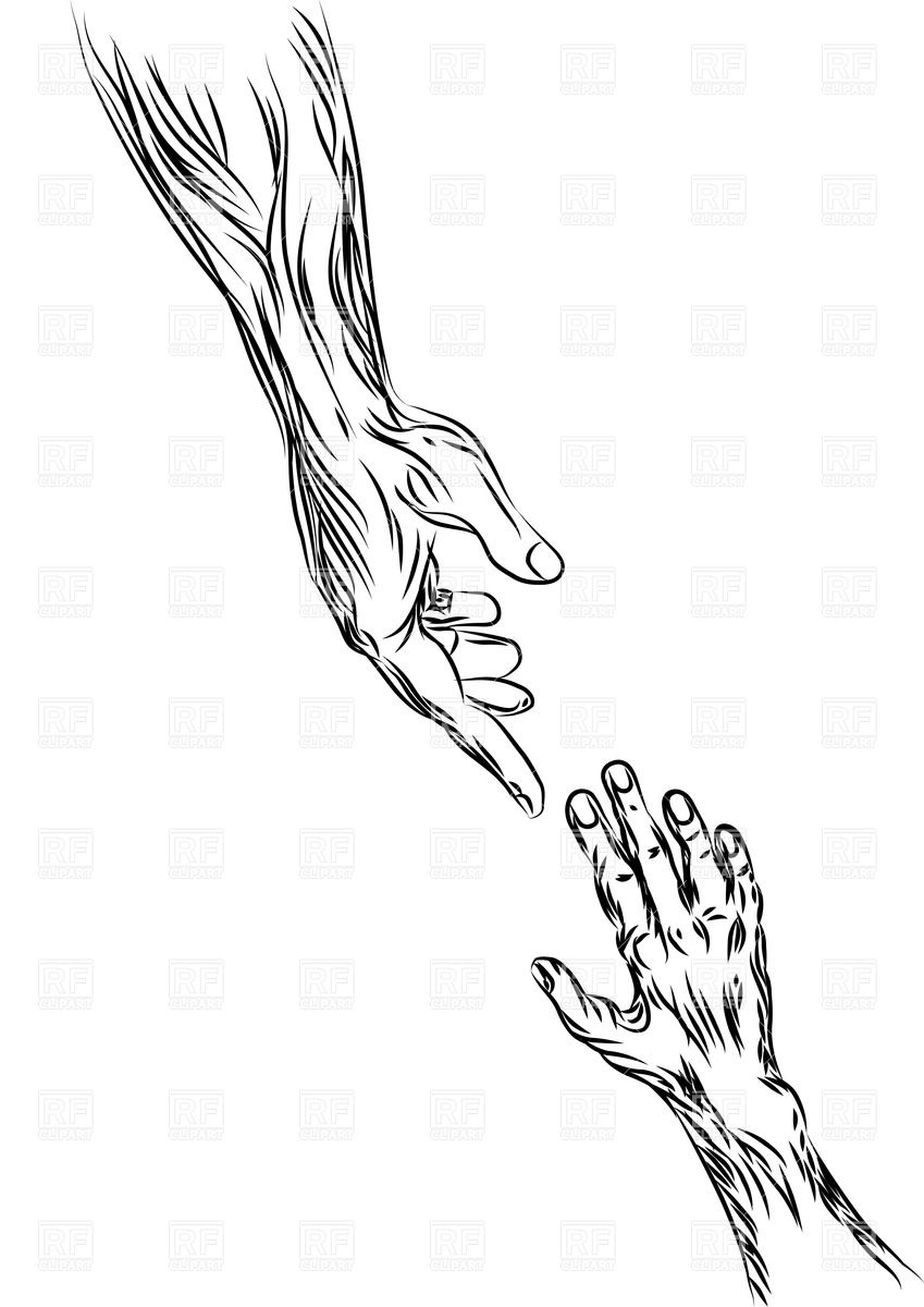 849x1200 Helping Hand Outlines Vector Image Vector Artwork Of Silhouettes