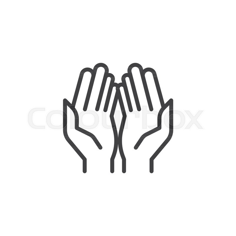 800x800 Prayer Hands Outline Icon. Linear Style Sign For Mobile Concept