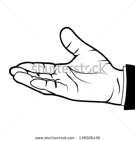 449x470 Open Hand Outline Vector Clipart Panda