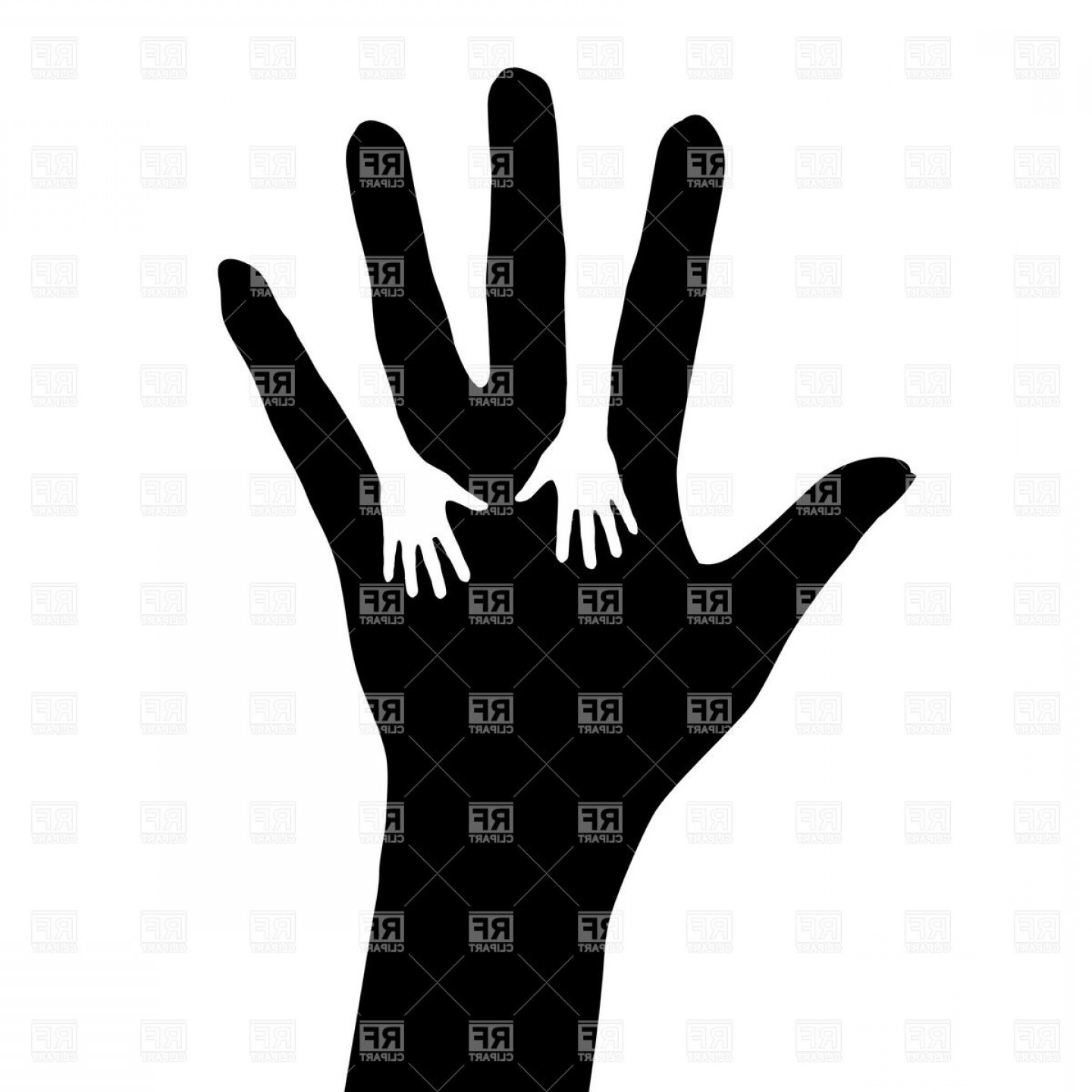 1440x1440 Helping Hand Palm Silhouette Vector Clipart Shopatcloth