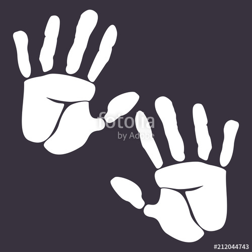 500x500 Two Wight Hand Palm Vector Icon. Open Hand Flat Vector