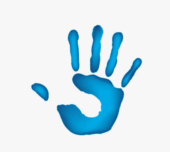 650x583 Blue Handprint Vector Material, Blue Vector, Handprint, Vector