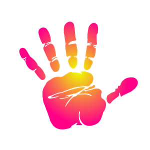 300x300 Handprint Clipart Pink Cute Borders, Vectors, Animated, Black And