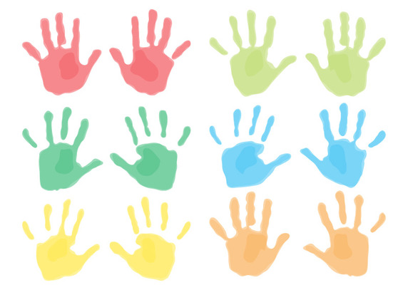 572x407 Child Handprints Vector Free Vector Download In .ai, .eps, .svg