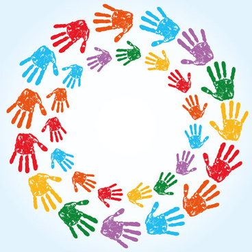 368x368 Colorful Hand Prints Free Vector Download (28,752 Free Vector) For
