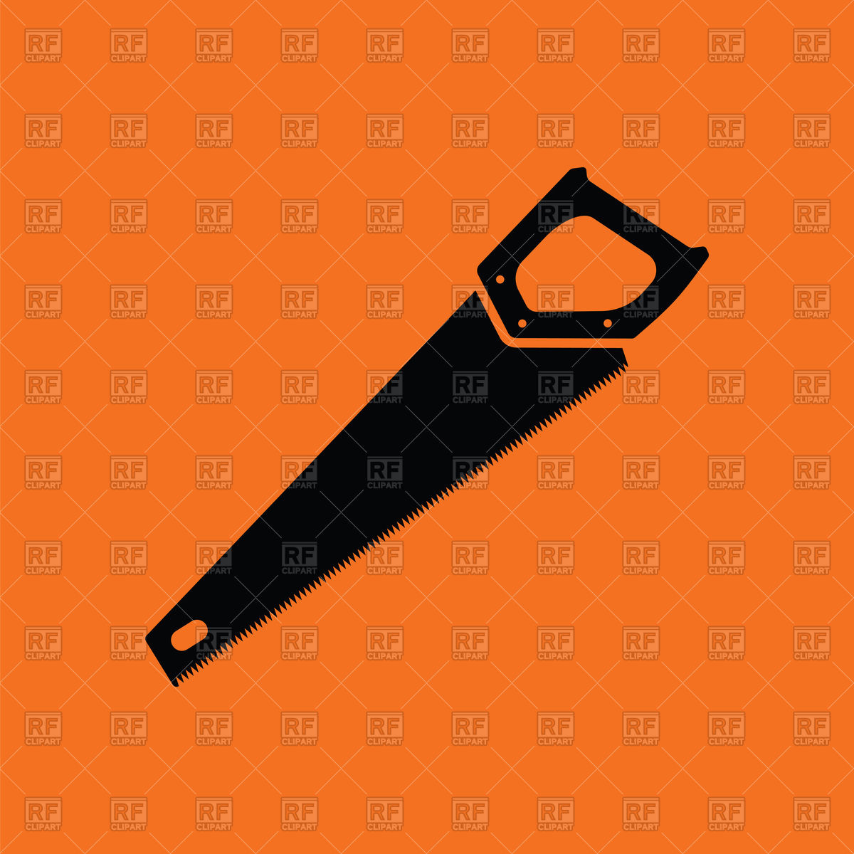 1200x1200 Hand Saw Icon On Orange Background Vector Image Vector Artwork