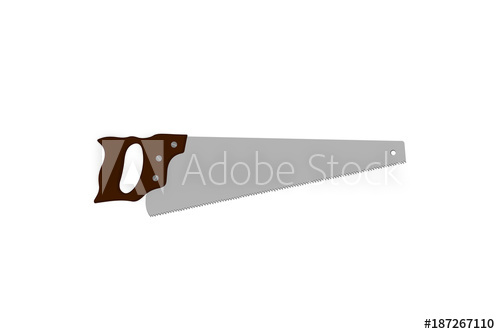 500x334 Handsaw. Drawing Of A Crosscut Saw, Vector Illustration.