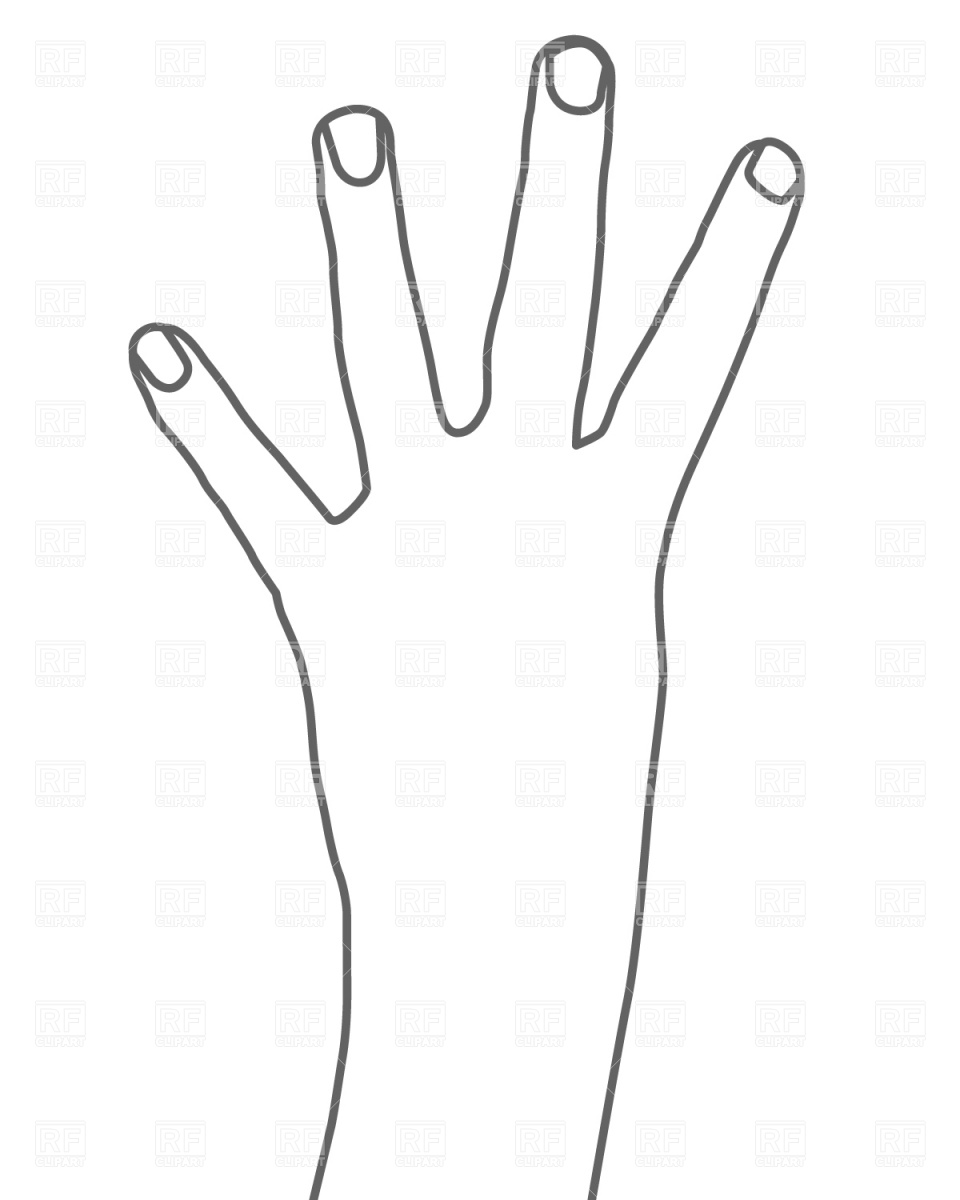 960x1200 Four Fingers Hand Sign Vector Image Vector Artwork Of Signs
