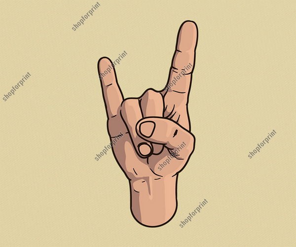 600x500 Rock And Roll Hand Symbol Vector